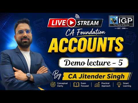 CA Foundation || Account || Journal || Demo 5 || Jan 2027 | CA Jitender Singh