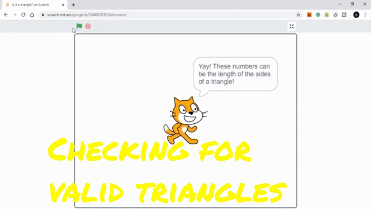 Scratch Tutorial - Making a Program that checks the triangle sides are ...