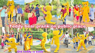 Teddy bear prank on public place || very funny video 😂😂 || Old Teddy is back 👑 👿 #teddyboy #viral ￼