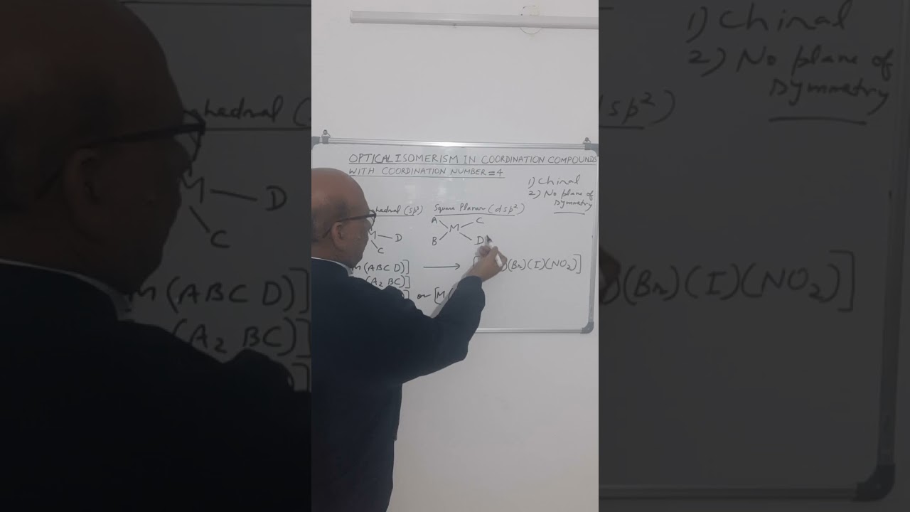 OPTICAL ISOMERISM IN COMPLEXES WITH C.N =4 II COORDINATION COMPOUNDS II CLASS12 CHEMISTRY 