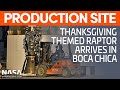 SpaceX Boca Chica - Raptor SN44 Delivered with Thanksgiving Turkey Art