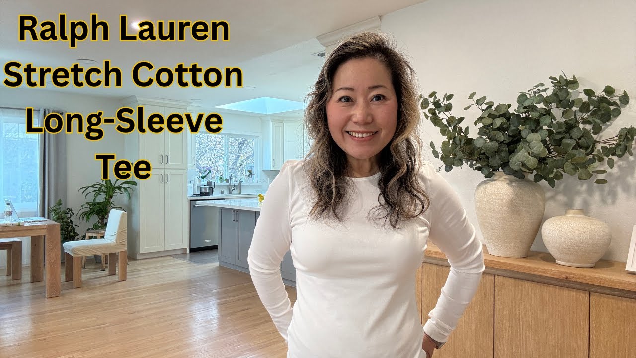 🌸🌸🌸Обзор женской футболки с длинным рукавом из эластичного хлопка Ralph Lauren 