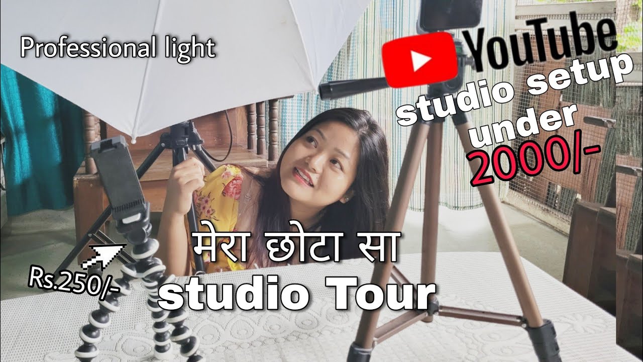 My low Budget Youtube studio tour 💕/Low Budget YouTube Setup in हिंदी ...