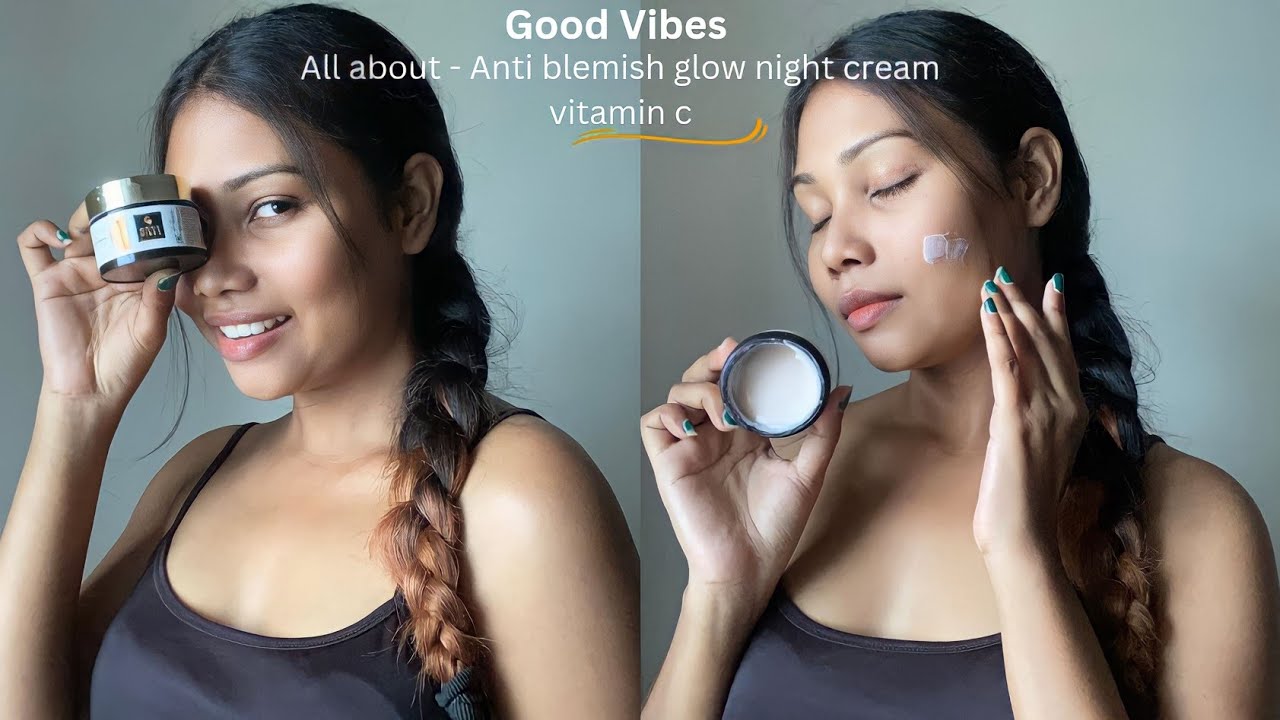 GOOD VIBES anti blemish glow night cream vitamin Cllget a glowing,spotless face in night.