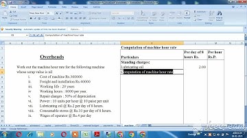 Calculate Machine hour Rate Method | Overheads | Problem with solution Explain in Tamil