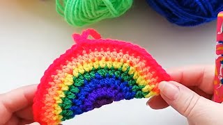 Crochet rainbow to put in window Easy instructions Crochet Nuts