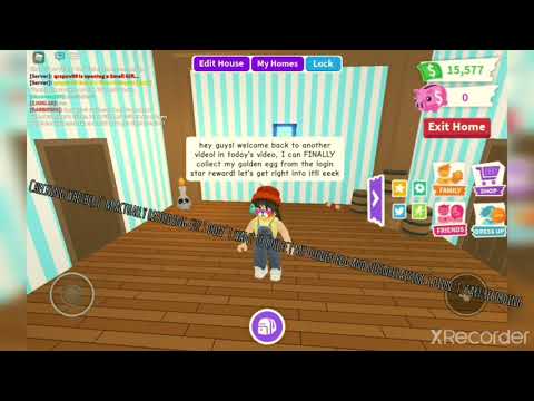 Collecting My Golden Egg From The Login Star Reward In Roblox Adopt Me!