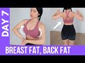 7 Days reduce oversized breasts, lose armpit fat, back fat, standing workout, no jumping