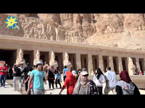 بالفيديو زيارة لمعالم معبد حتشبسوت بمدينة الأقصر