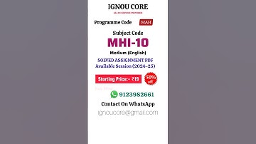 MHI 10 Solved Assignment PDF 2024-25 in English, MAH program MHI-10 Solved assignments