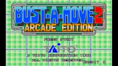 Gameplay Ps1 - Bust a move 2 arcade edition PAL arcade mode (1996)