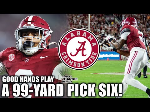 Zabien Brown STEALS THE SHOW with 99-YARD PICK SIX for Alabama! | The Matt Barrie Show