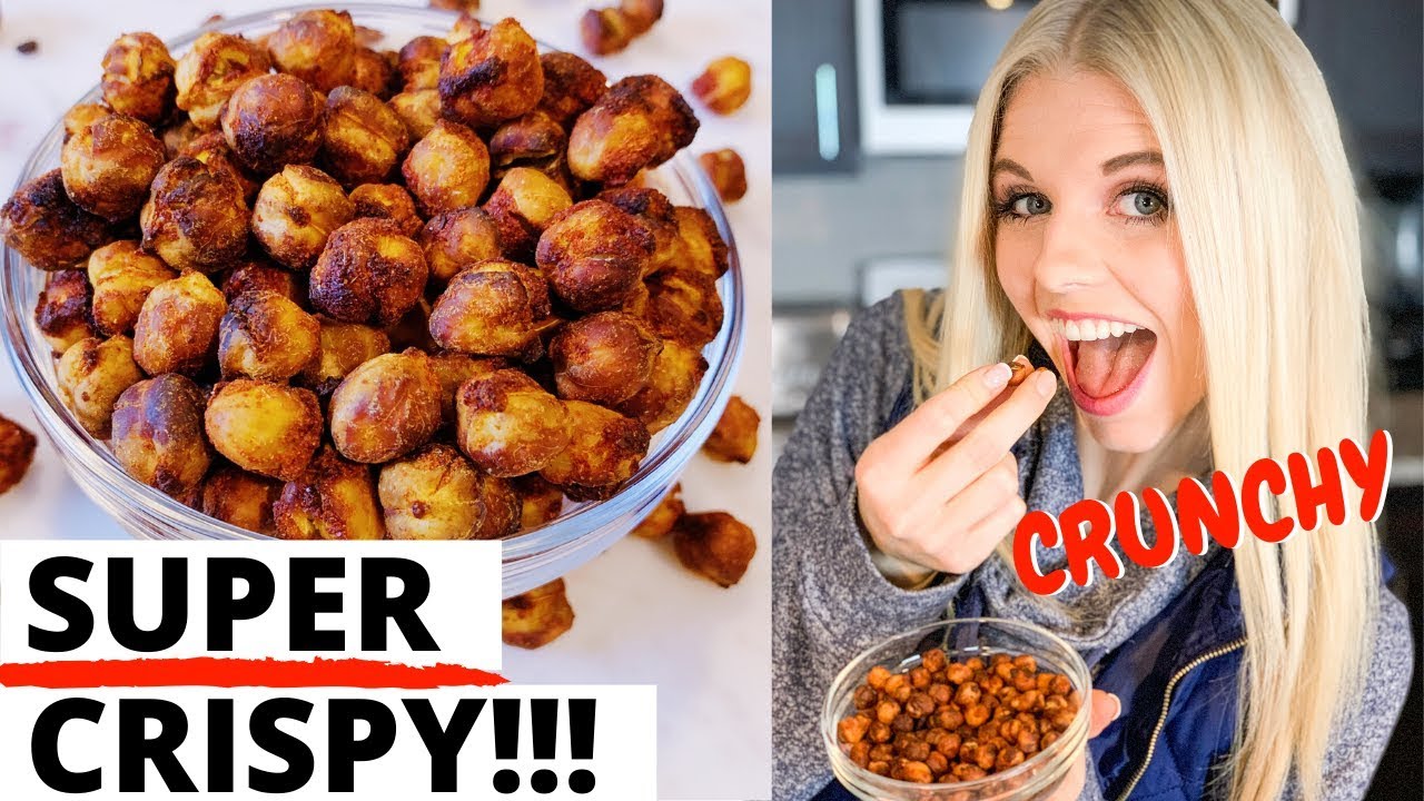 HOW TO MAKE CRUNCHY CHICKPEAS | Best & Easiest Crispy Roasted Chickpea Recipe Ever! Oil Free