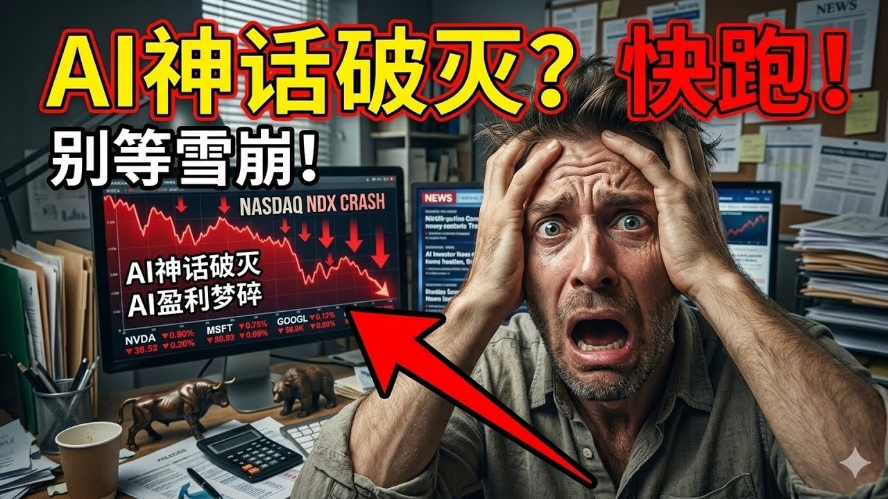 纳斯达克高位惊魂：AI盈利神话彻底破灭？如果你还持有这几类科技股，请立刻离场，别等雪崩时才后悔！#纳斯达克 #科技股 #AI #盈利神话 #投资 #避险 #雪崩 #止损 #风险 #财富