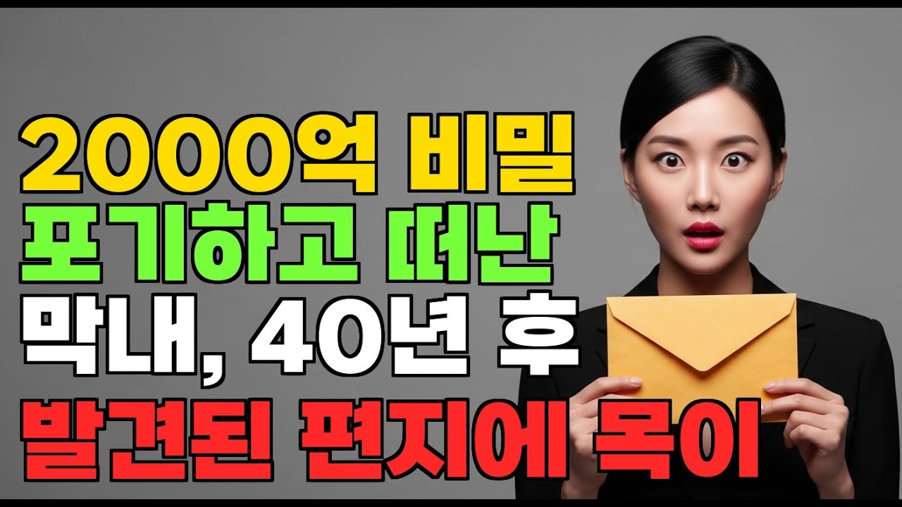 2000억 비밀 포기하고 떠난 막내, 40년 후 발견된 편지에 목이 메었다
