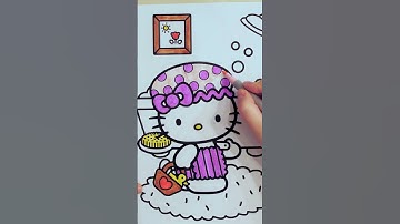Bath Time Fun: Coloring Hello Kitty in the Tub | MagicColor PlayLand #shorts