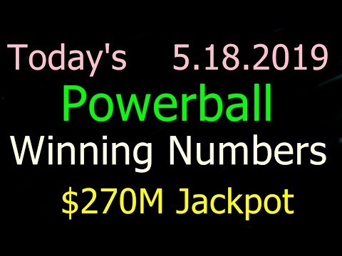 Today Powerball Winning Numbers 18 May 2019. Powerball drawing tonight Saturday 5/18/2019