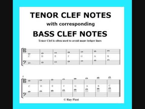 RAY PIZZI BASSOON TENOR CLEF with corresponding Bass Clef notes BASSOON