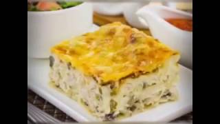 Лазанья с грибами и куриным филе Лазанья с грибами и куриным филе