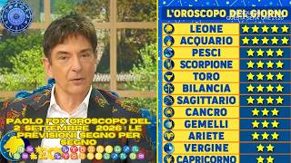 I Fatti vostri :Oroscopo Paolo Fox 2° Settembre 2026 – Le Previsioni Complete di Oggi  ♍♒🌟💫⭐♑♈♉♊♋♌♎