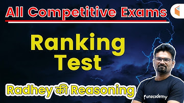 10:00 PM - All Competitive Exams | Reasoning by Radhey Rawat | Ranking Test
