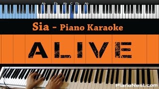 Sia - Alive - Lower Key (Piano Karaoke / Sing Along / Cover with Lyrics) screenshot 4