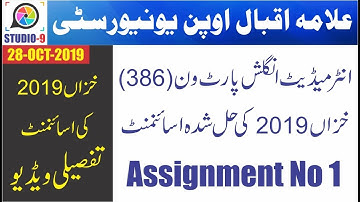 AIOU FA/I.Com 386 Autumn 2019 Assignment No 1 | AIOU Solved Assignment