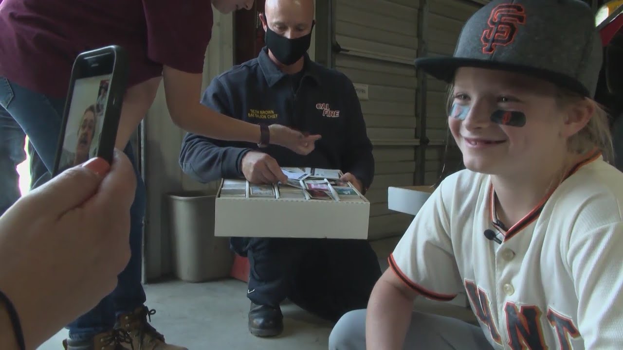 Eyewitness News Cal Fire surprises girl with 25,000 baseball cards after losing her beloved collecti