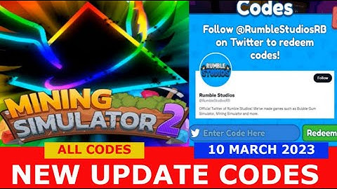 NEW UPDATE CODES [EVENT] ALL CODES! Mining Simulator 2 ROBLOX | March 10, 2023