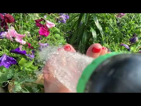 Watering my feet Slow Motion  Satisfying ASMR