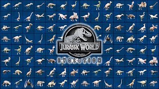 ALL 68 DINOSAURS UNLOCKED (JURASSIC WORLD EVOLUTION)