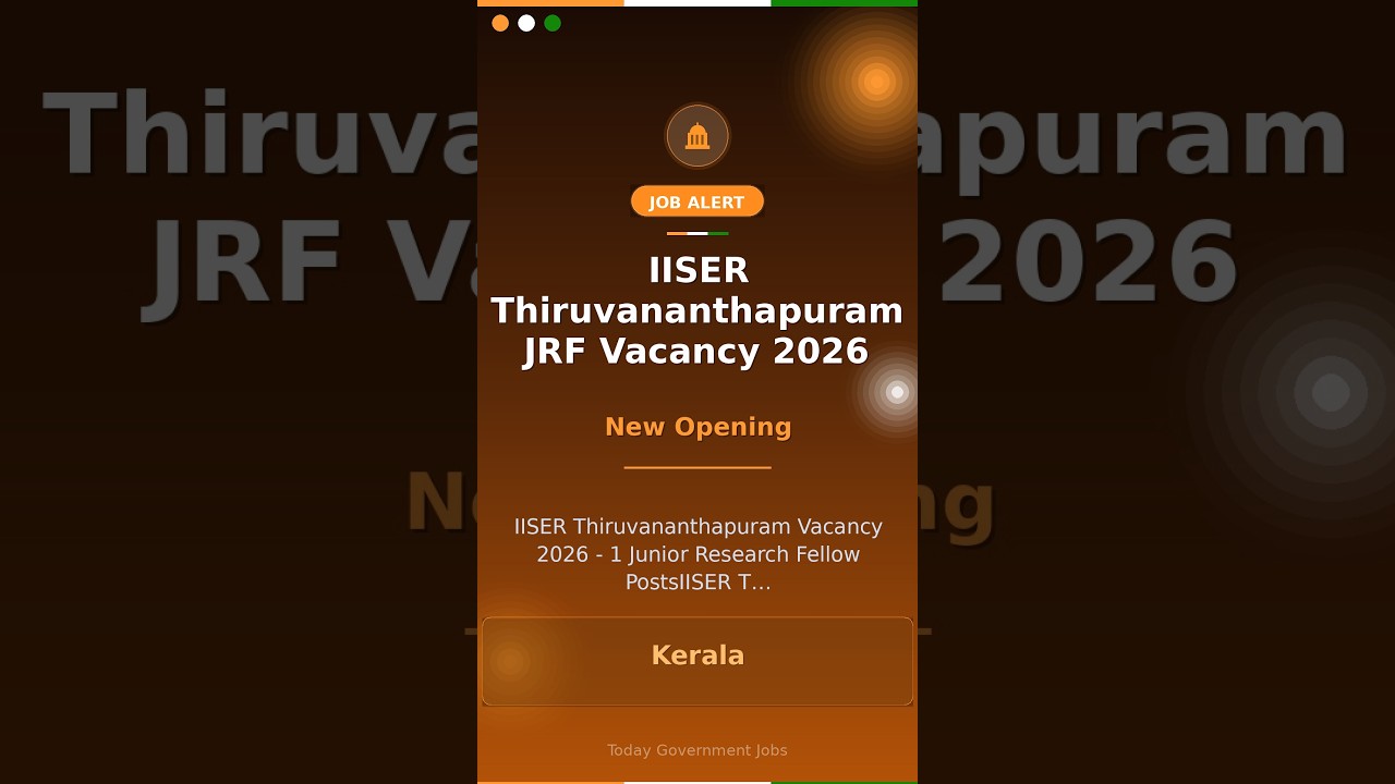 IISER Thiruvananthapuram JRF Vacancy 2026