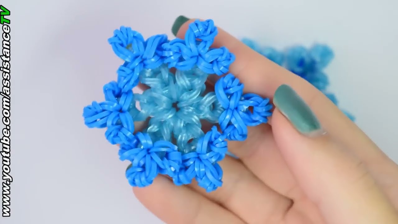 СНЕЖИНКИ из РЕЗИНОК / Новогодние Плетение Rainbow Loom Bands