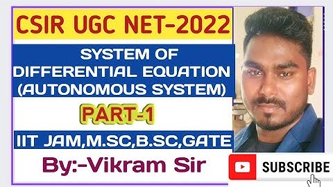 Equilibrium points,Jacobian matrix,Eigenvalue,stability,phase portrait(CSIR NET,GATE,IIT-JAM) part-1