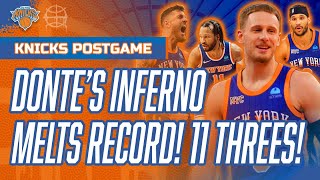 DONTE'S INFERNO MELTS KNICKS 3-POINT RECORD! Divincenzo Hits 11 Threes! | Knicks vs Pistons Postgame