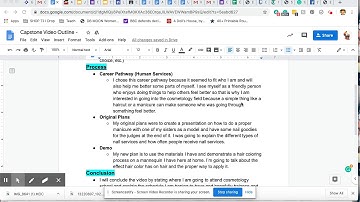 2020 Capstone Video Outline: May 1, 2020 8:19 AM