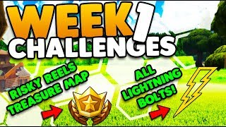 7 Lightning Bolts & Risky Reels Treasure Map Challenges Week 1 Challenges Fortnite Battle Royale