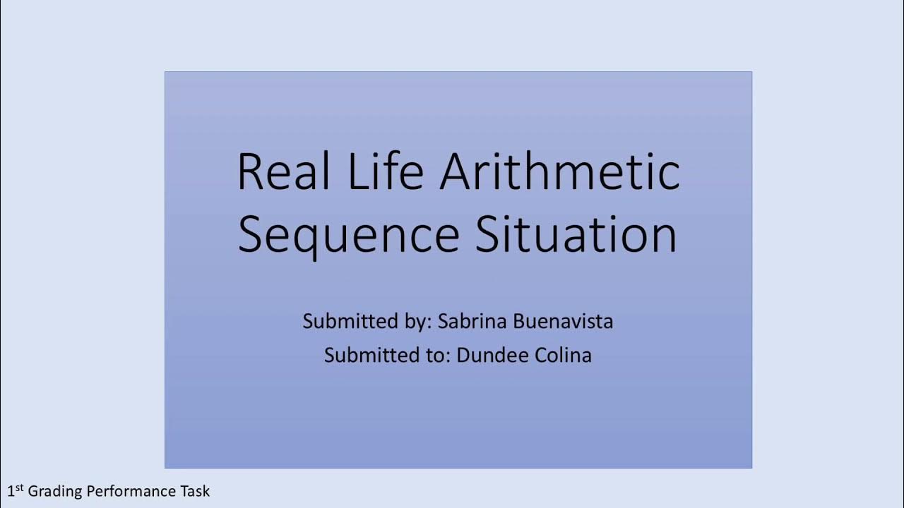 Real life Arithmetic Sequence - YouTube