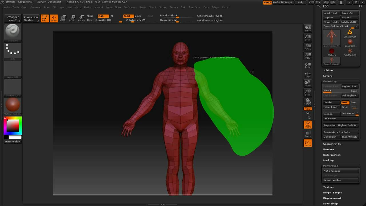 clear polygroups zbrush