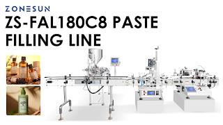 Zonesun Zs-Fal180C8 Desktop Paste Filling Capping Labeling Machine Line