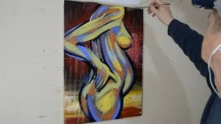 Pregnant Figure Speed Painting - Contemporary Art Style