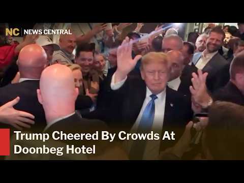 Trump Greeted with Cheers while walking through his hotel in Ireland's Doonbeg | News Central | AC1Z