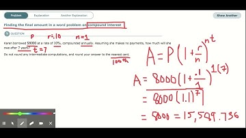 ALEKS - Finding the final amount in a word problem on compound interest