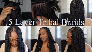 5 Layer Tribal Braids | Braid With Me ❤️