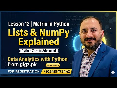 Python Zero to Advanced | What is a Matrix in Python? | Lists & NumPy Explained #W3SKILLSET #gigz 