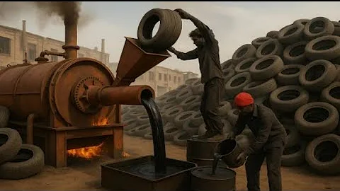 Amezing Recycling Process of Waste Tires / Incredible Method of Oil Extraction From Scrap Tires 