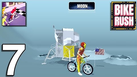 Bike Rush: Gameplay walkthrough part 7 MOON (iOS,Android) "By Ketchapp"