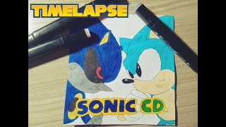 Drawing SONIC CD POSTER (TIMELAPSE)/Рисую ПОСТЕР СОНИК СД (ТАЙМЛАПС)