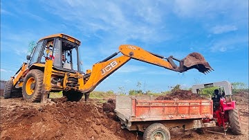 Jcb 3dx Backhoe Mud Loading In Trolley Mahindra And Swaraj Two Tractors l