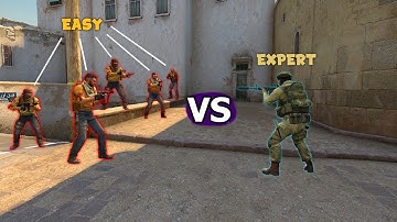 5 Easy Bots VS 1 Expert Bot CS:GO - How Smart Are Bots?